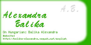 alexandra balika business card